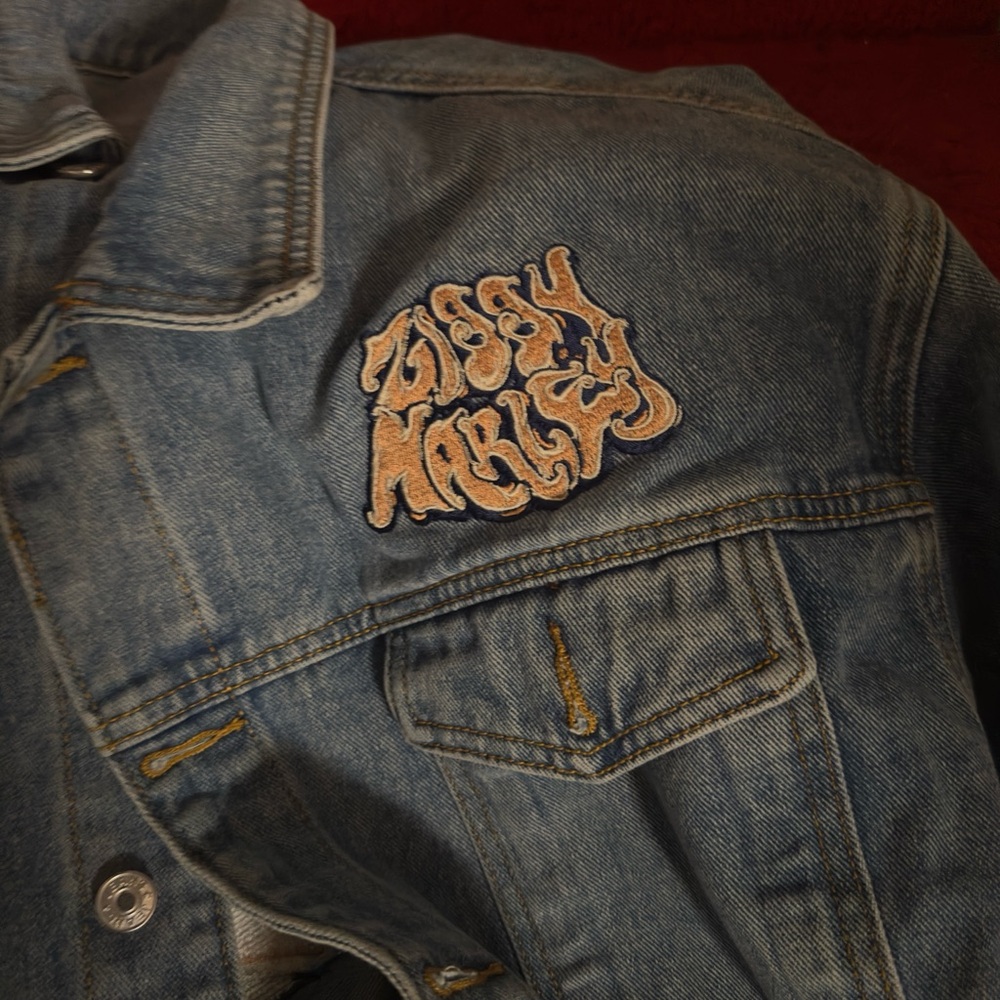 Denim Jacket With Embroidered Patch - image 4